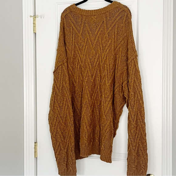NWT Free People Isla Cable Stitch Tunic Sweater - Spice Cake - Picture 4 of 9